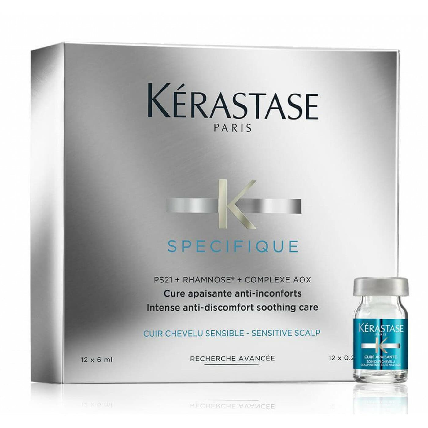 Kérastase Specifique hair scalp treatment for sensitive scalp 12 6ml أمبولات سبيسيفيك أبيسانت انتي انكنفورت لعلاج فروة الرأس 12 أمبول × 6 ملل من كيراستاس - الصورة 1