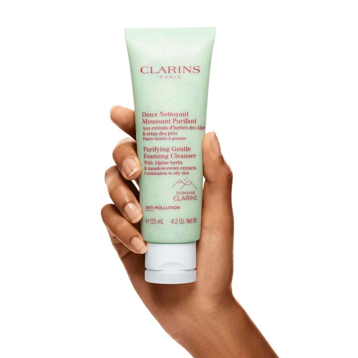 Clarins Purifying Gentle Foaming Cleanser with Alpine Herbs & Meadowsweet_3 غسول جنتل فومينج المنقي للبشرة الذهنية من كلارنس - الصورة 2