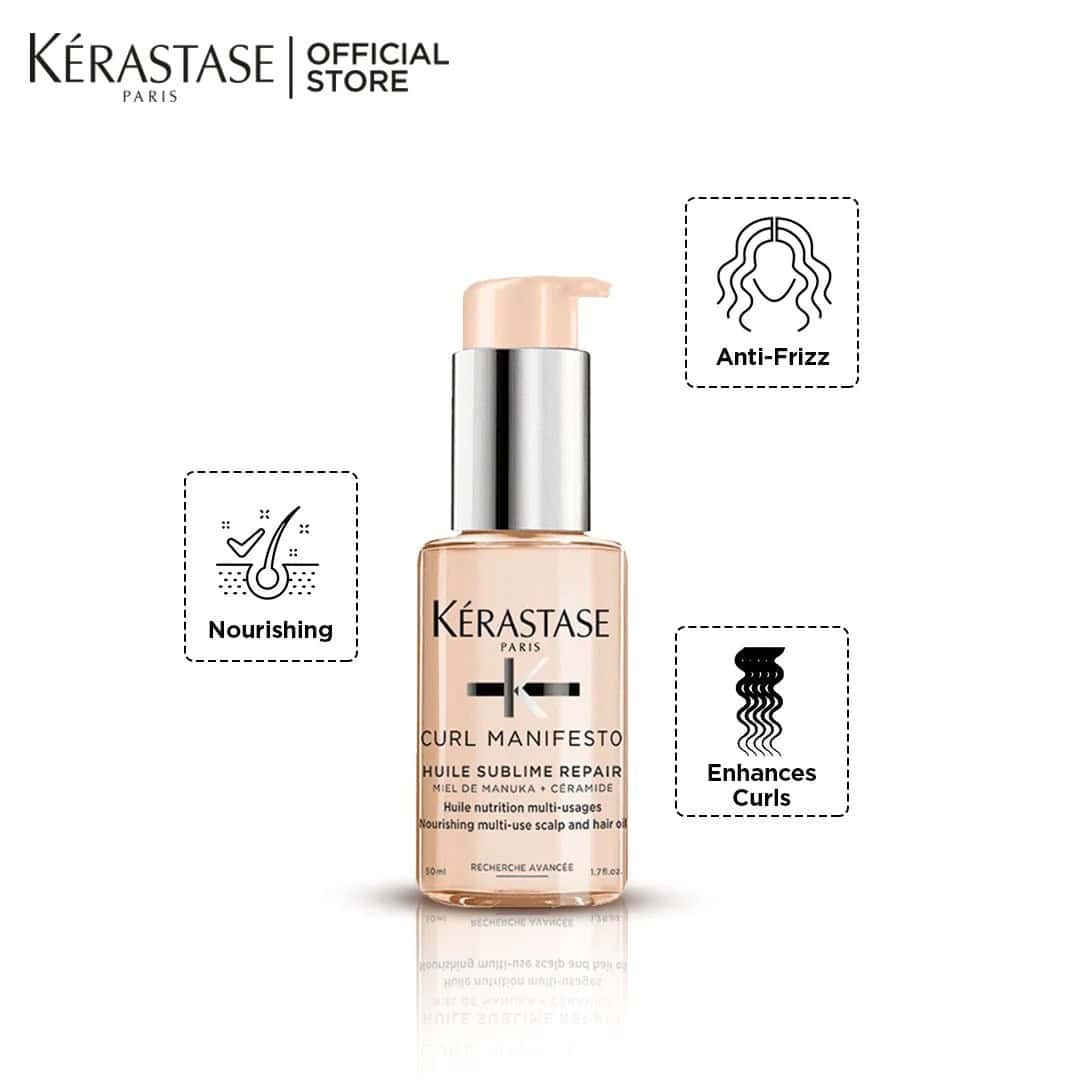 Kérastase Curl Manifesto Sublime Repair Hair and Scalp Oil زيت كيرل مانيفيستو مغذي للشعر وفروة الرأس للشعر الكيرلي من كيراستاس - الصورة 1