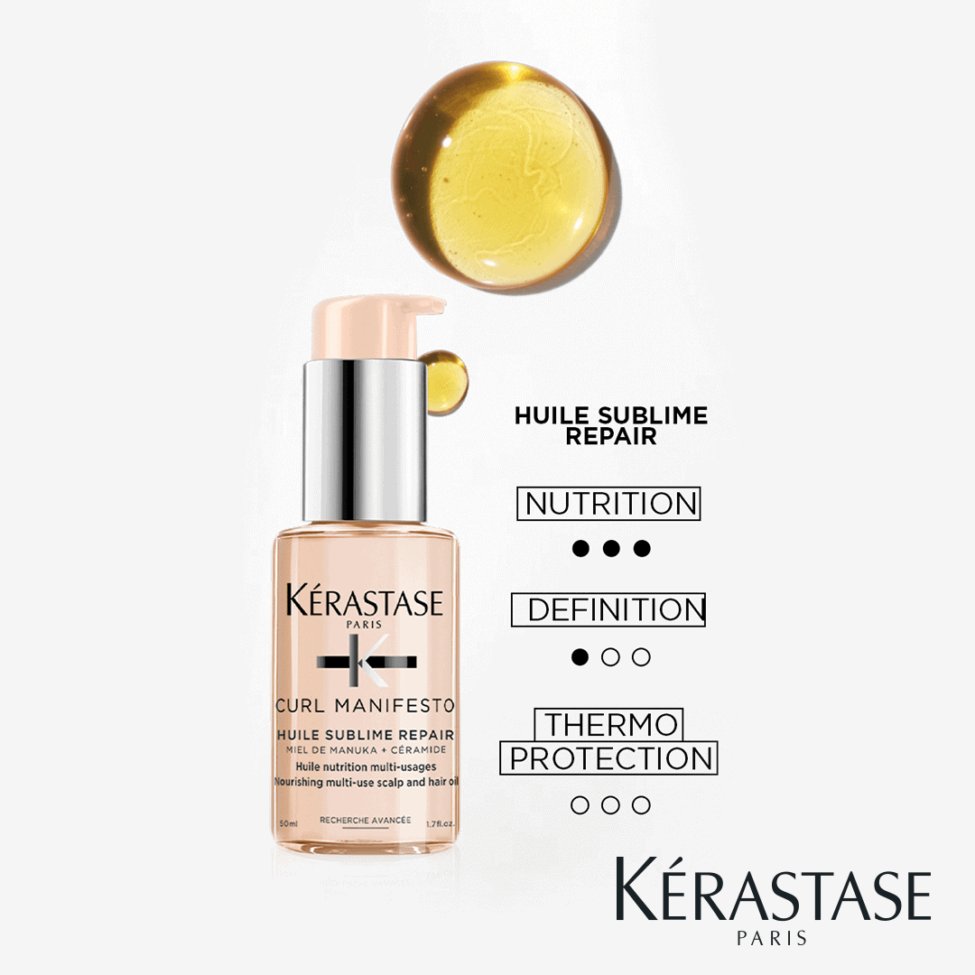 ⁦زيت كيرل مانيفيستو مغذي للشعر وفروة الرأس للشعر الكيرلي من كيراستاس⁩ - الصورة ⁦2⁩