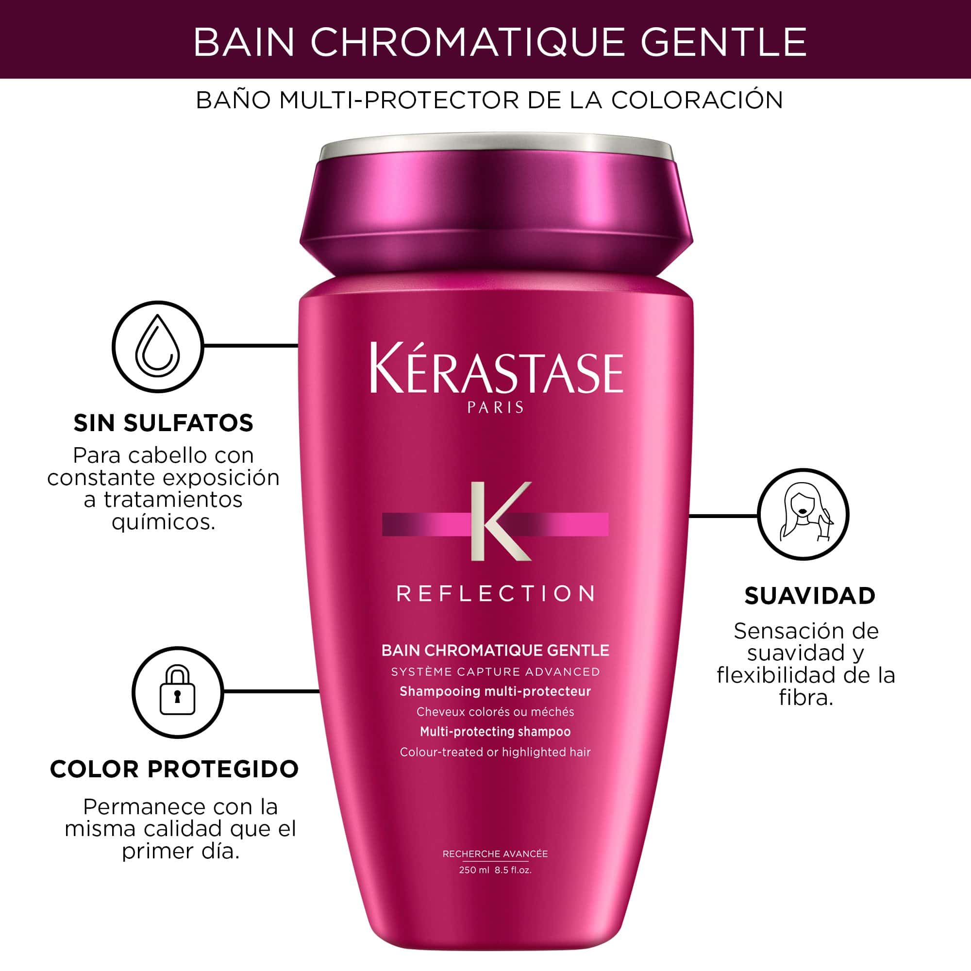 Kerastase Reflection Bain Chromatique Gentle Sulfate Free Shampoo شامبو ريفلكشن بان كروماتيك جنتل كريستاس - الصورة 1