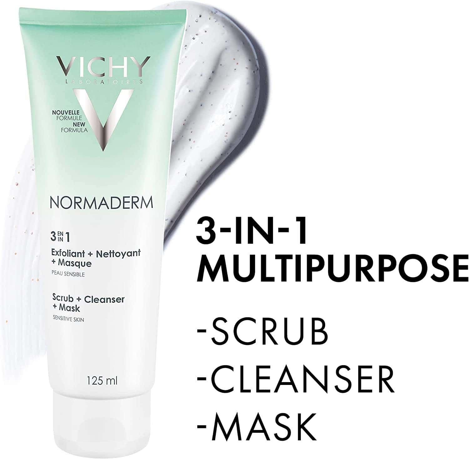 Vichy Normaderm 3-In-1 Scrub Cleanser Mask نورماديرم 3 في 1 منظف + مقشر + قناع من فيشي - الصورة 1