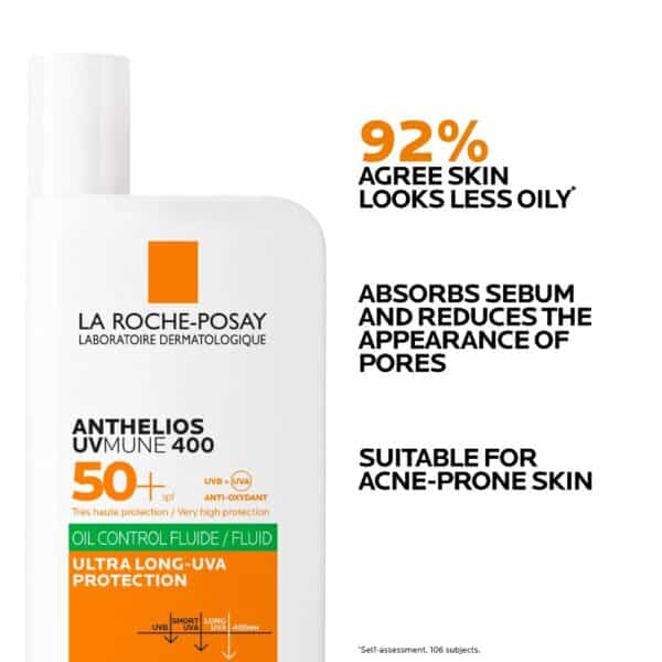 ⁦واقي شمس سائل SPF50 يو في مون 400 للبشرة الدهينة من لاروش بوزيه⁩ - الصورة ⁦1⁩