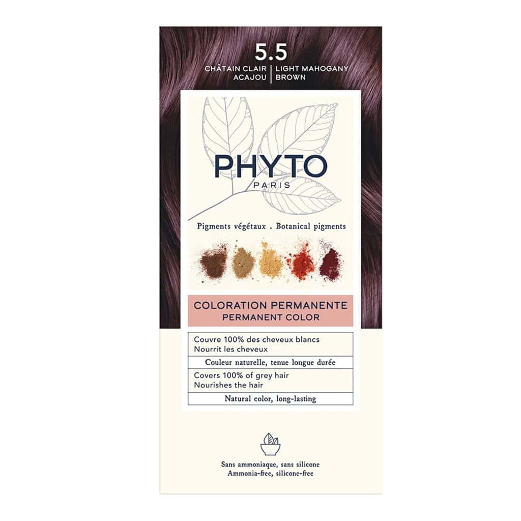 Phyto Phytocolor 5.5 Light Mahogany Brown صبغة شعر فيتو كولور 5.5 بني فاتح ماهوغاني - الصورة 1