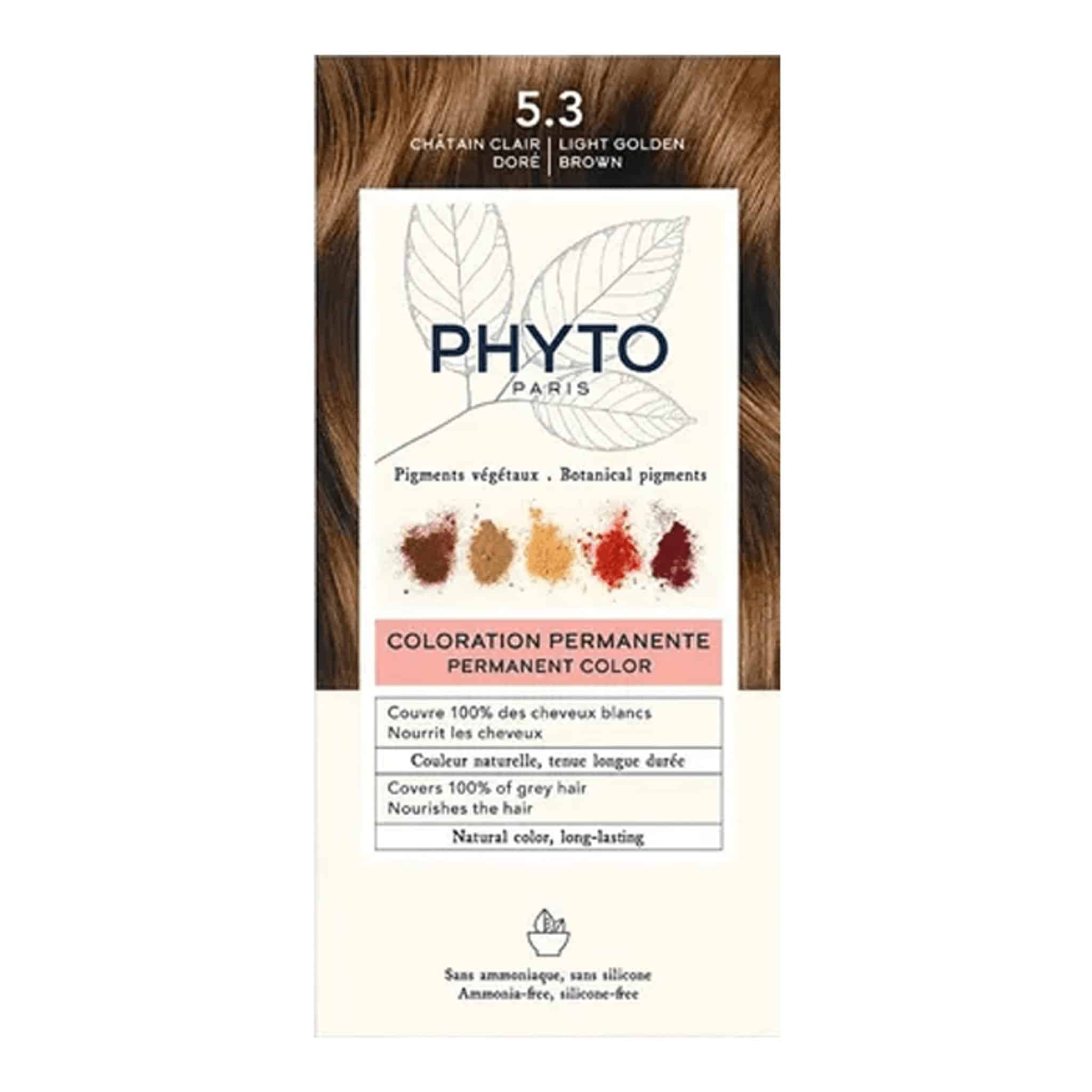 Phytocolor 5.3 Golden Light Brown صبغة شعر فيتو كولور 5.3 بني فاتح ذهبي - الصورة 1
