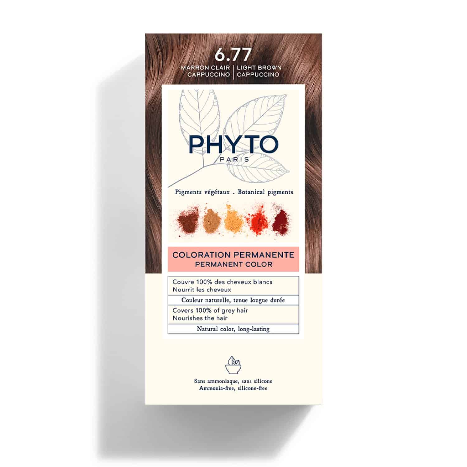 Phytocolor 6.77 Cappuccino Light Brown صبغة شعر فيتو كولور 6.77 بني كابتشينو فاتح - الصورة 1